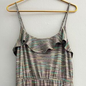 MOSSIMO SUPPLY CO. GRAY WITH RAINBOW STRIPES DRESS